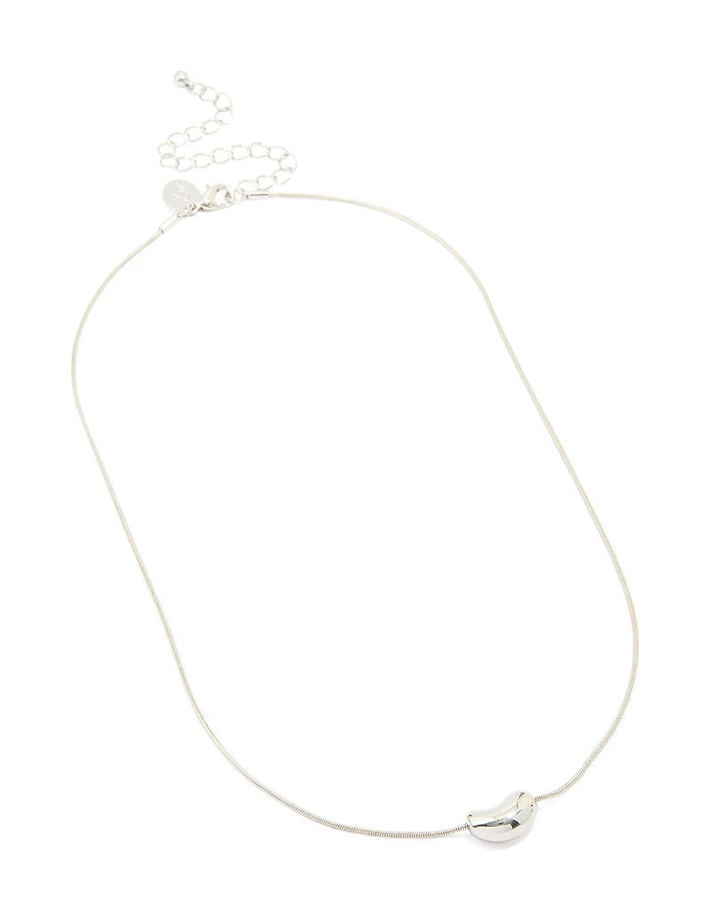 Silver Baby Pebble Pendant Necklace