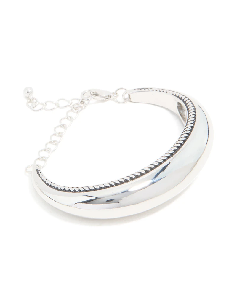 Silver Rounded Bar Bracelet