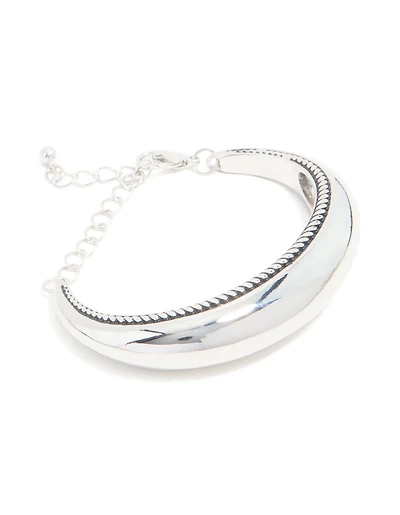 Silver Rounded Bar Bracelet