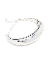 Silver Rounded Bar Bracelet