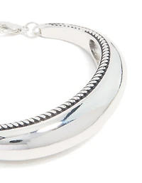 Silver Rounded Bar Bracelet