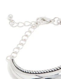 Silver Rounded Bar Bracelet