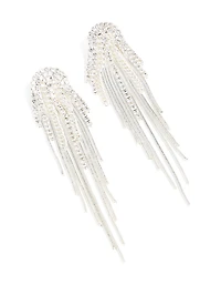 Boucles d’oreilles pendantes multi-chaînes en argent Diamante