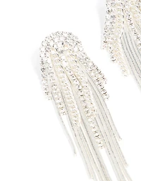 Boucles d’oreilles pendantes multi-chaînes en argent Diamante