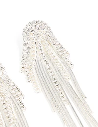 Boucles d’oreilles pendantes multi-chaînes en argent Diamante