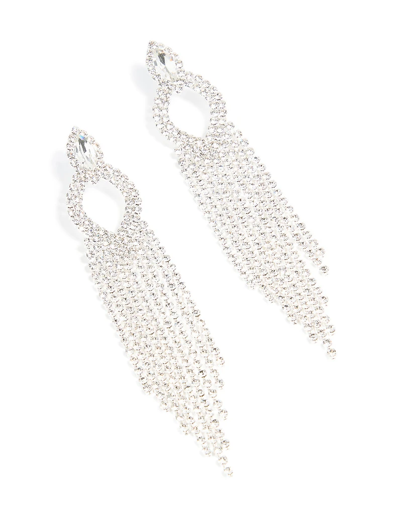 Boucles d’oreilles pendantes en poire et poire en argent