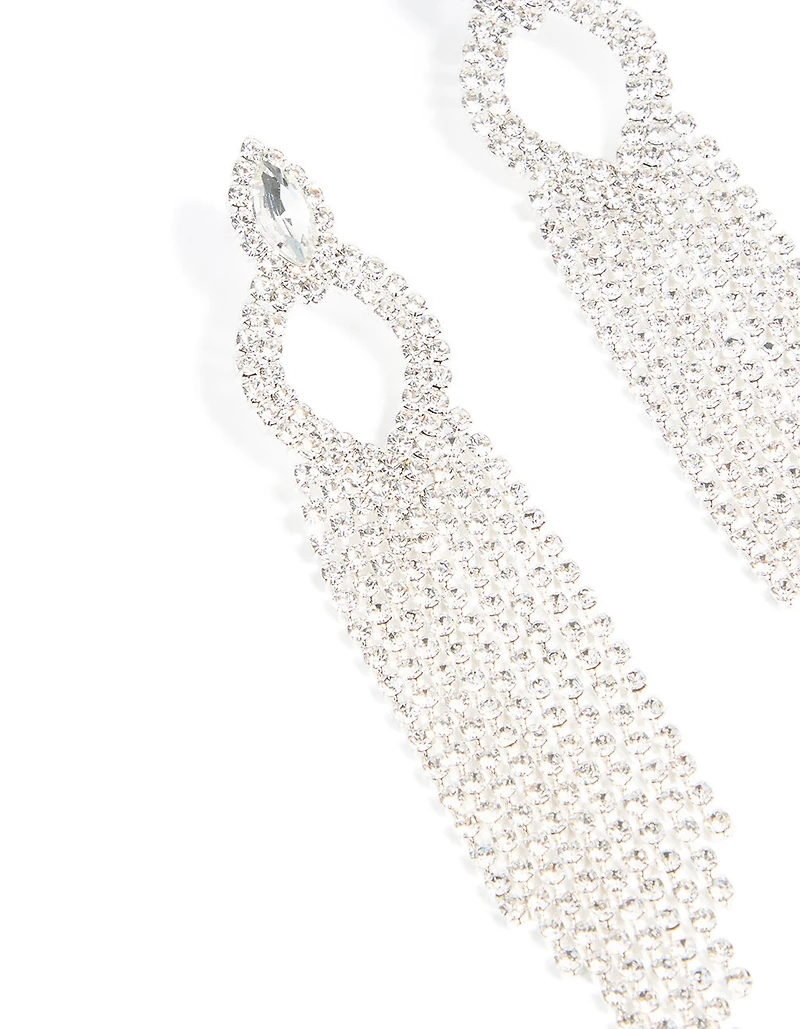 Boucles d’oreilles pendantes en poire et poire en argent