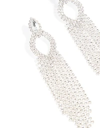 Boucles d’oreilles pendantes en poire et poire en argent