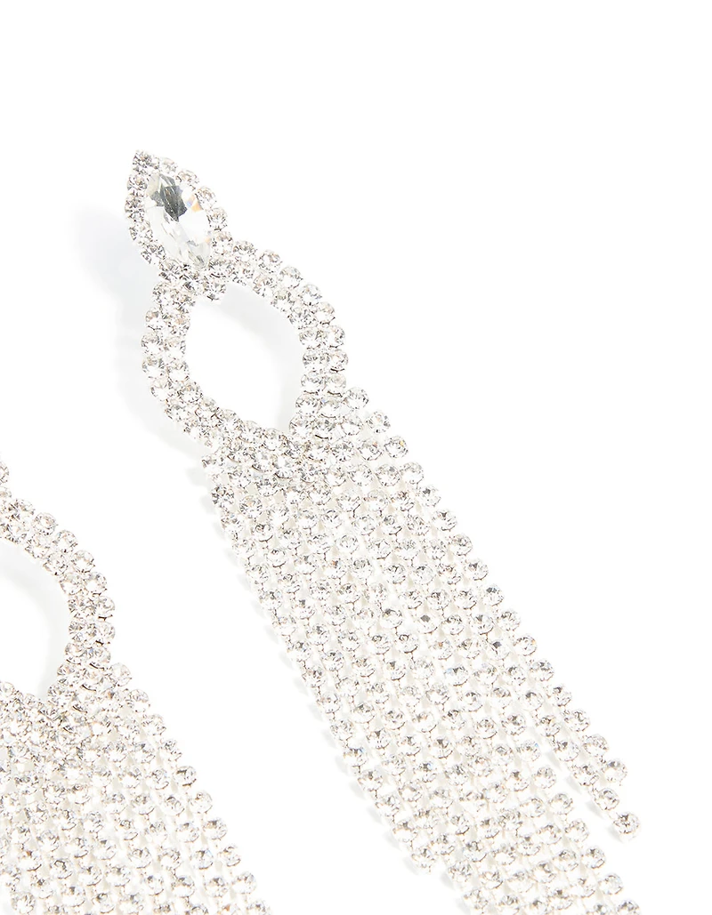 Boucles d’oreilles pendantes en poire et poire en argent