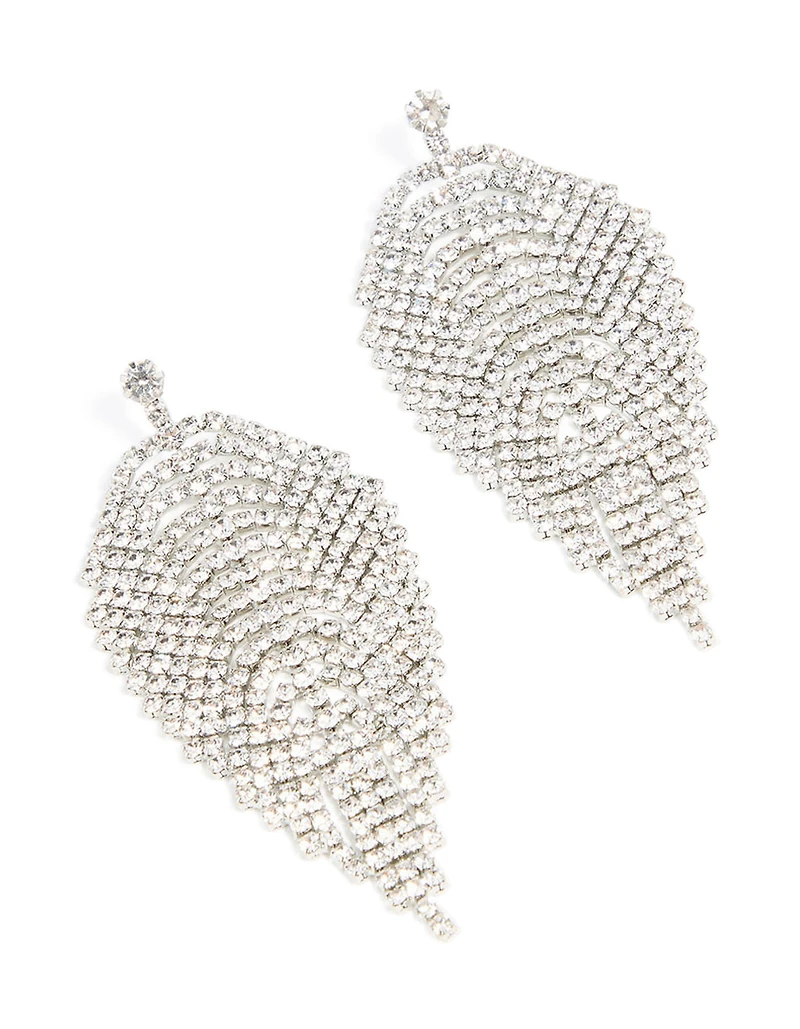 Boucles d’oreilles en plumes en argent diamant