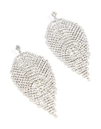 Boucles d’oreilles en plumes en argent diamant