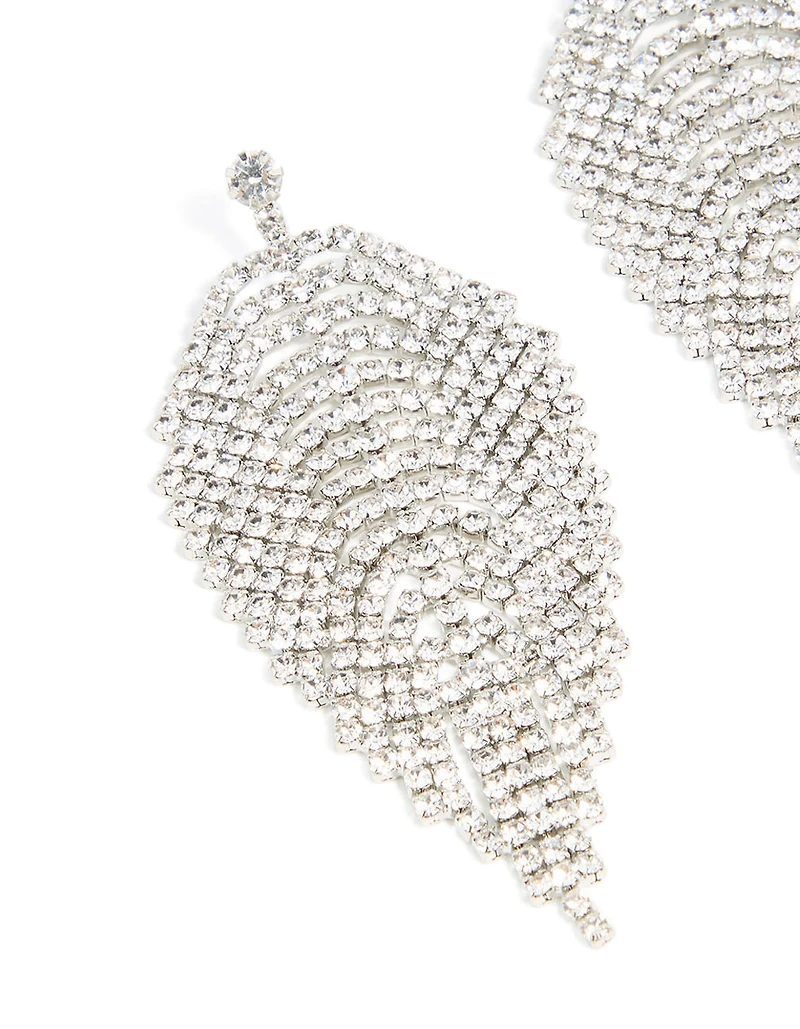 Boucles d’oreilles en plumes en argent diamant