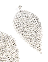 Boucles d’oreilles en plumes en argent diamant