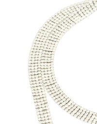 Silver Diamante Multi Tassel Necklace