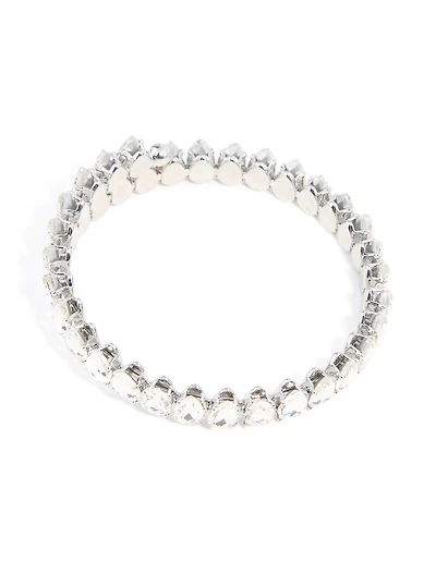 Bracelet enveloppé de diamants argentés