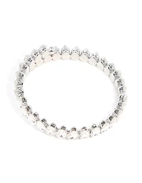 Bracelet enveloppé de diamants argentés