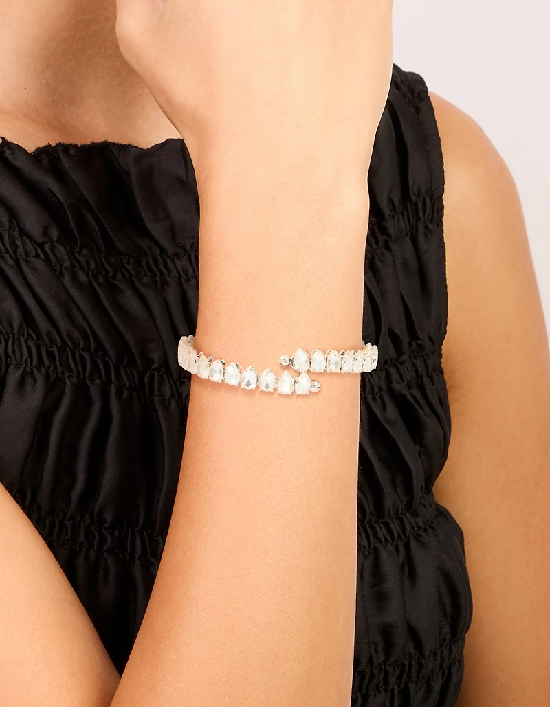 Silver Diamante Wrapped Bangle
