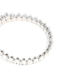 Bracelet enveloppé de diamants argentés