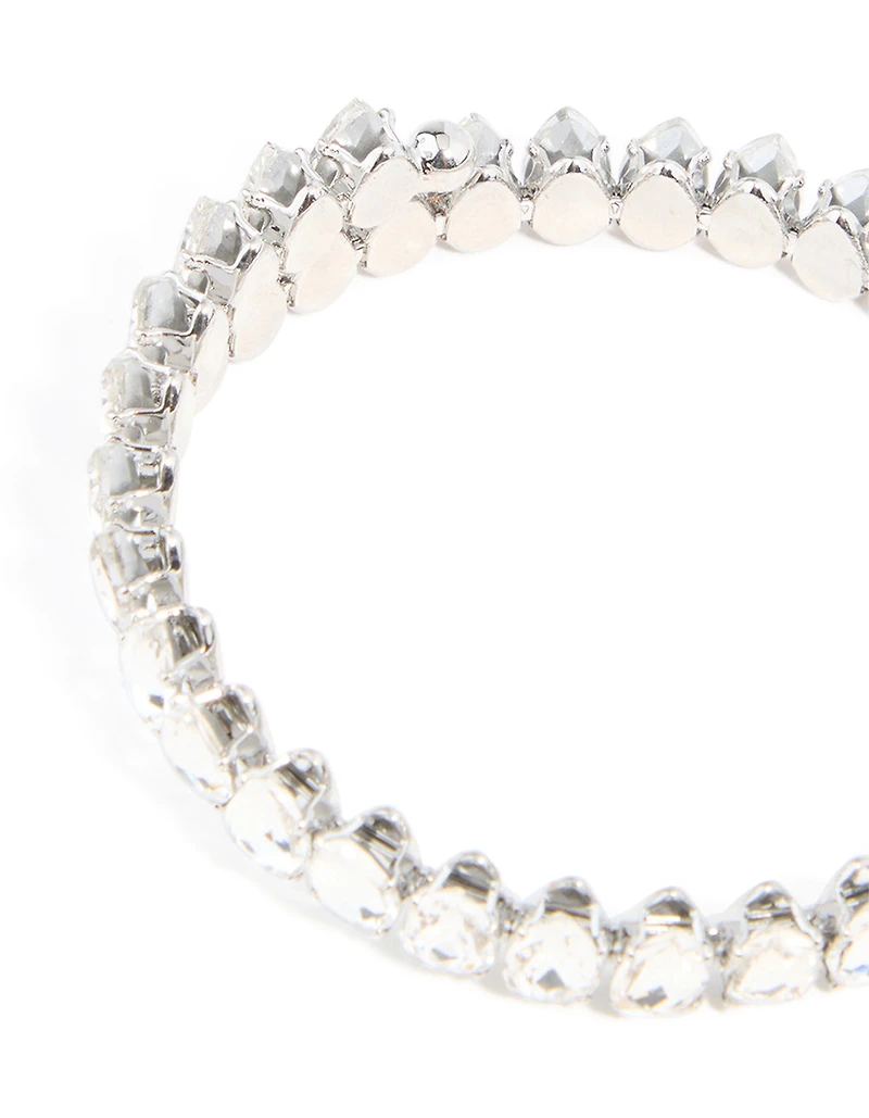 Bracelet enveloppé de diamants argentés