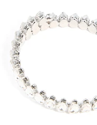 Bracelet enveloppé de diamants argentés