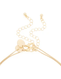 Gold Pebble Pendant Layered Necklace