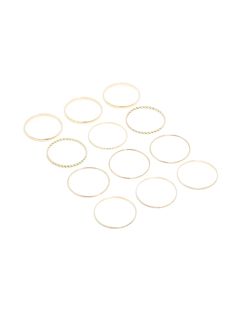 Gold Textured Bangles 12-Pack