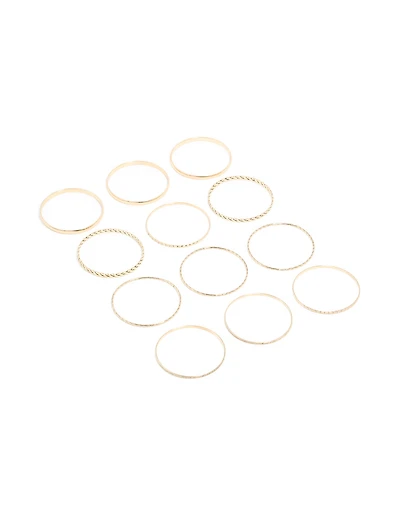 Gold Textured Bangles 12-Pack