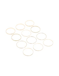 Gold Textured Bangles 12-Pack