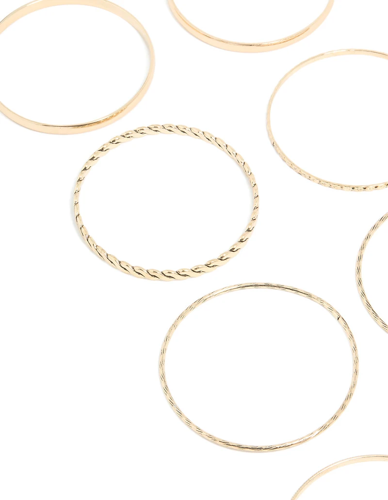 Gold Textured Bangles 12-Pack