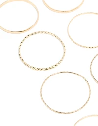 Gold Textured Bangles 12-Pack