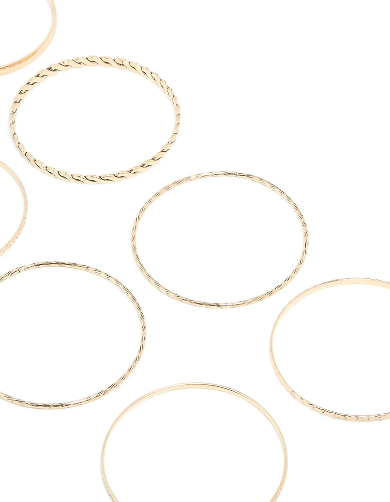 Gold Textured Bangles 12-Pack