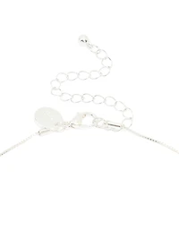 Silver Plated Molten Pebble Pendant Necklace