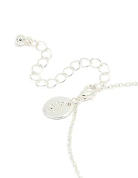 Silver Plated Brass Cubic Zirconia Single Pebble Bracelet