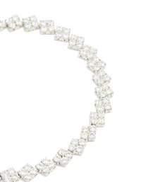 Silver Cubic Zirconia Rectangular Tennis Bracelet