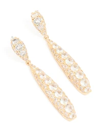 Boucles d’oreilles allongées en zirconie cubique en or