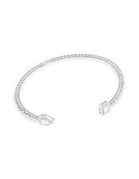 Poignet de poignet carré en zircone cubique argenté