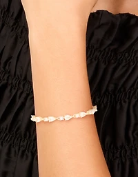 Gold Cubic Zirconia Marquise Toggle Bracelet