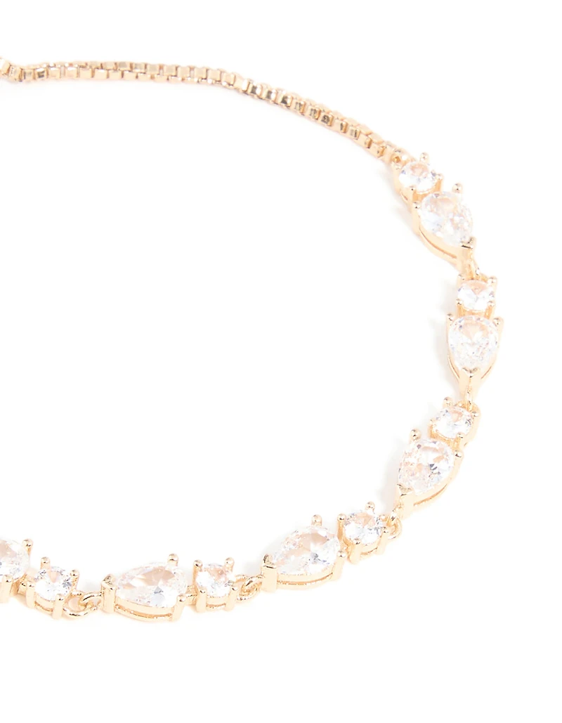 Bracelet à bascule Marquise en zircone cubique en or