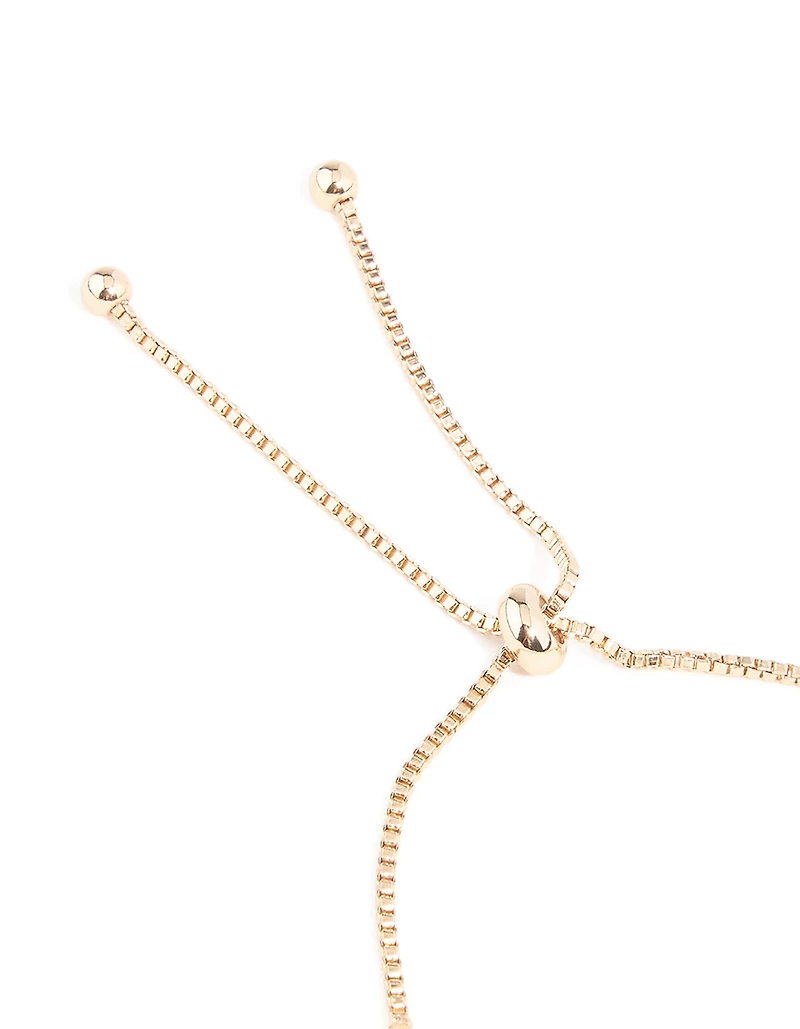 Gold Cubic Zirconia Marquise Toggle Bracelet