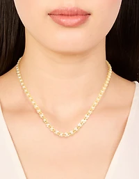 Collier chaîne en incrustation de perles plaquées or