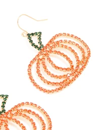 Boucles d’oreilles glam citrouille diamants dorées
