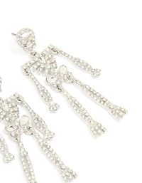 Silver Diamante Glam Skeleton Drop Earrings