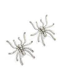 Gunmetal Large Spider Stud Earrings