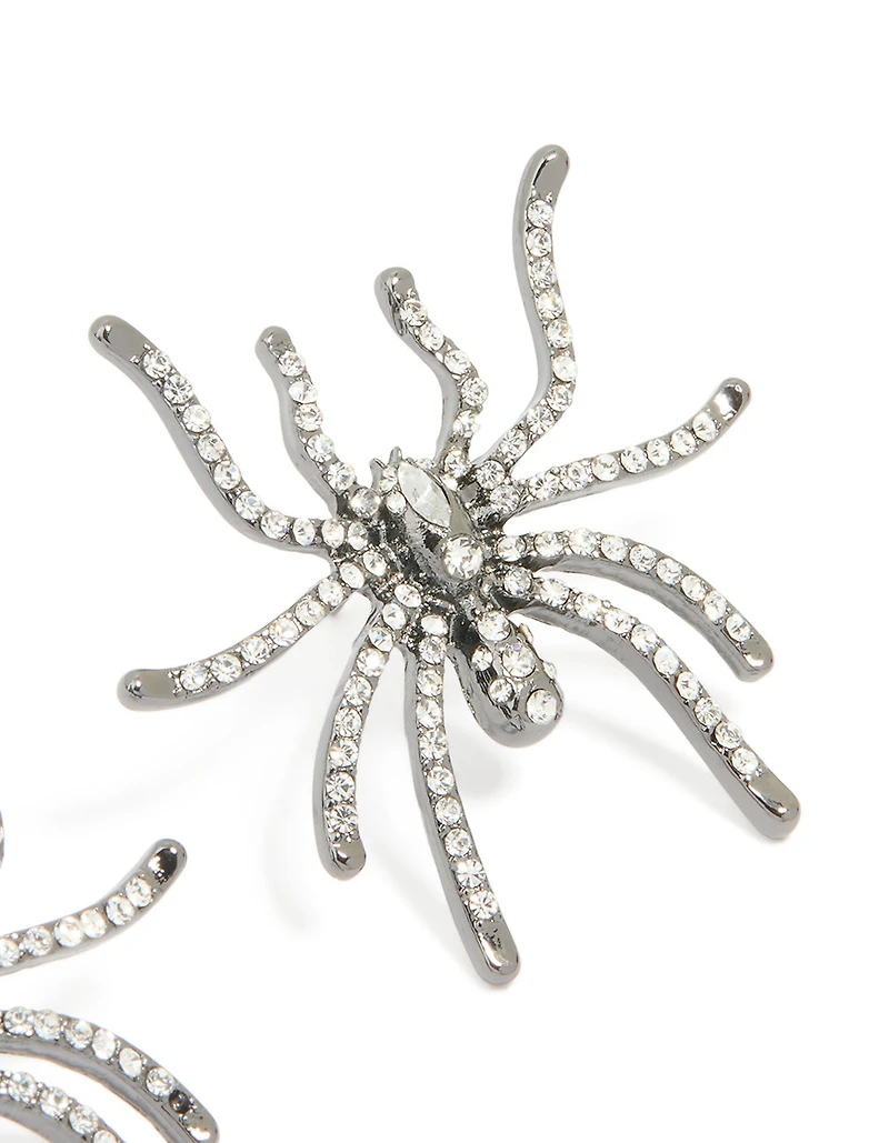 Boucles d’oreilles en forme de gros clous d’araignée Gunmetal