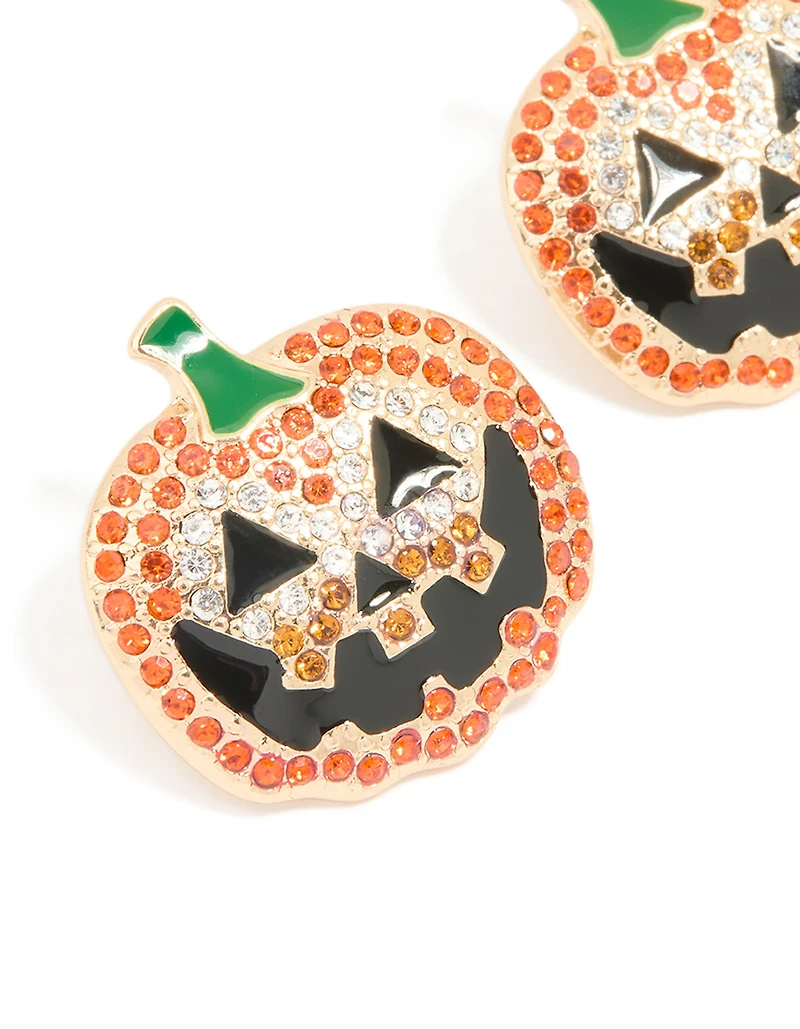 Boucles d’oreilles citrouilles en or Diamante