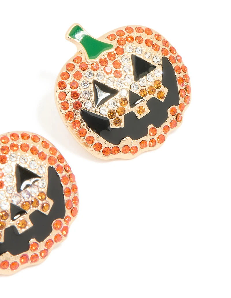 Boucles d’oreilles citrouilles en or Diamante