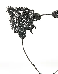 Black Lacy Fabric Cat Ears Headband