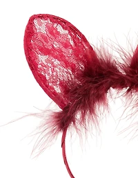 Red Lacy Fluffy Fabric Headband
