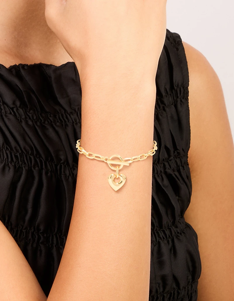 Bracelet-chaîne FOB en laiton plaqué or