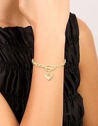 Bracelet-chaîne FOB en laiton plaqué or